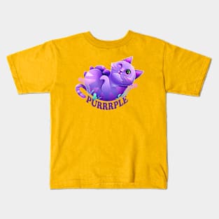 Purrrple fantasy cat Kids T-Shirt